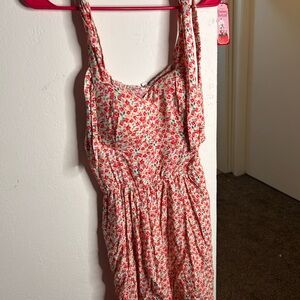 AUW Red and Green Floral Dress